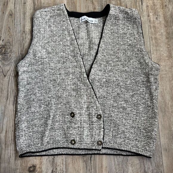 Croft and Barrow Sweater Vest M Gray Button Vintage 90s - Picture 1 of 8